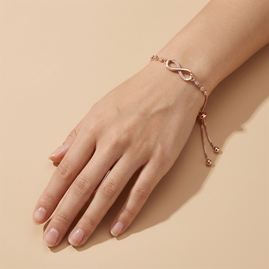 Pulsera Infinito Oro Rosa Ajustable
