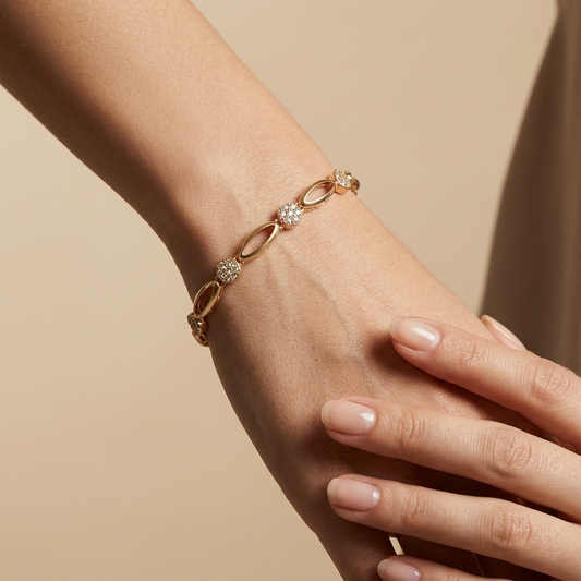 Pulsera Elegante Circonita Dorado