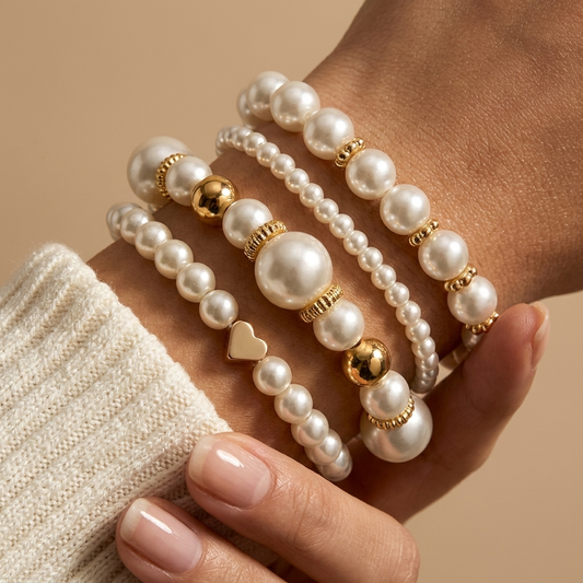 Set de Pulseras Perlas Atemporales