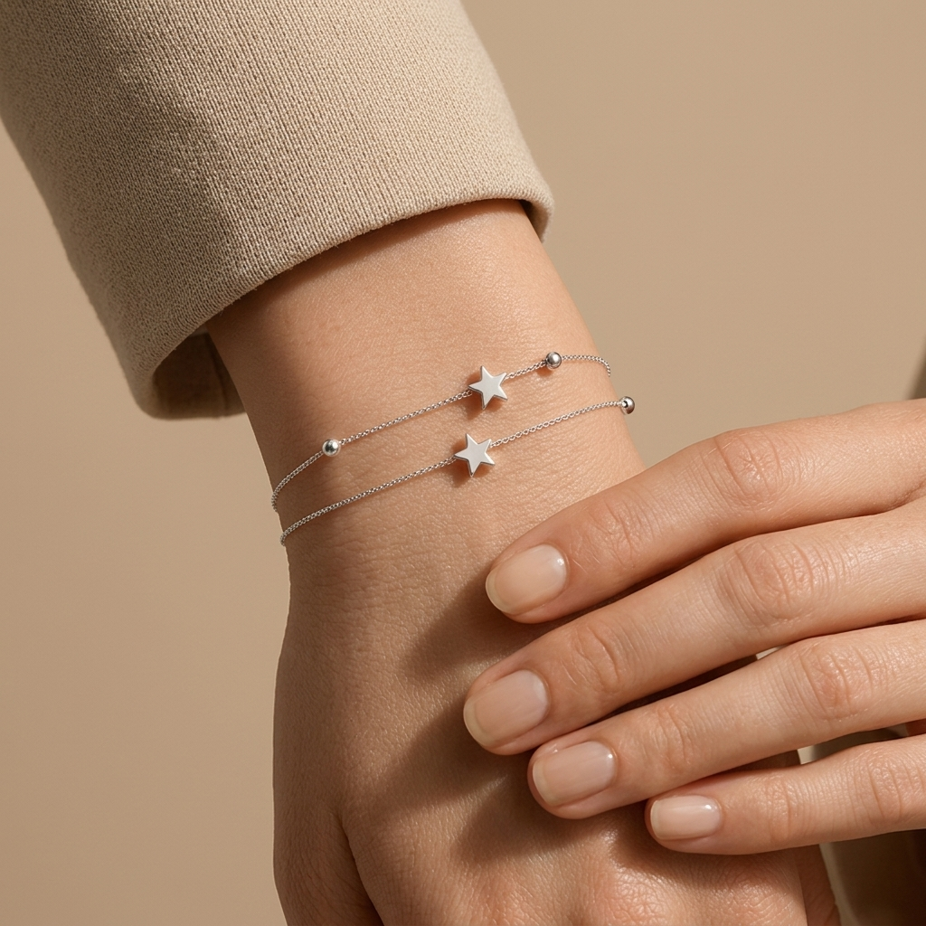 Pulsera Estrellas Plateado