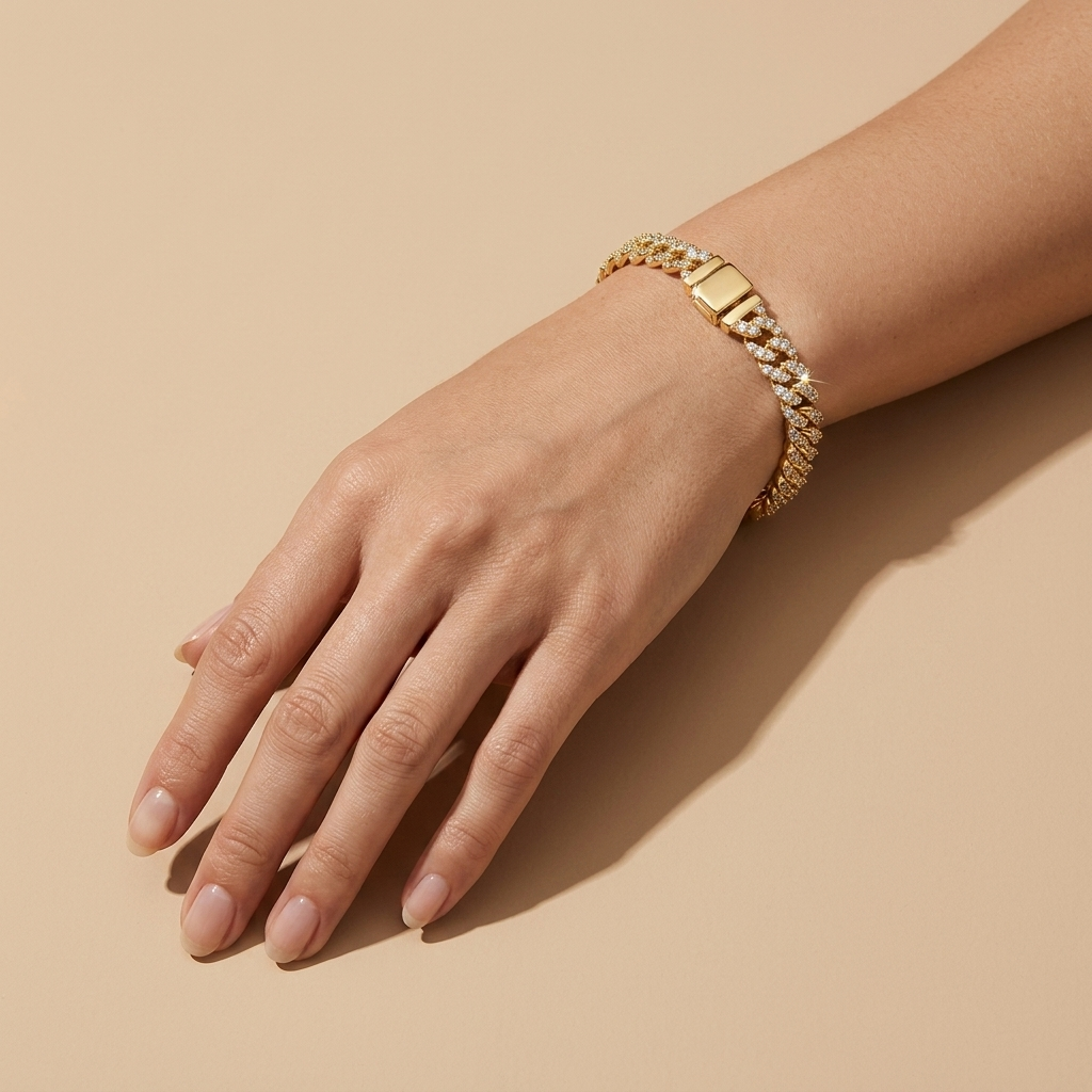 Pulsera Cubana Moissanita