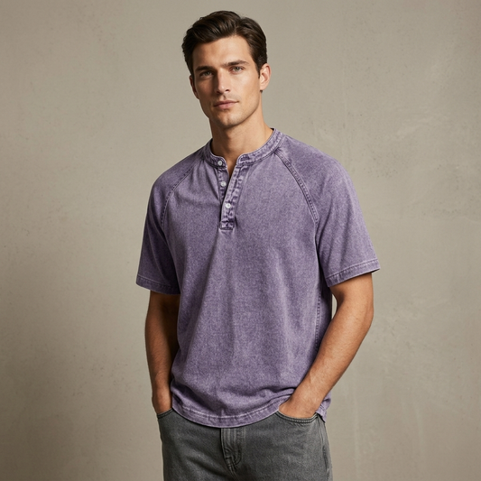 Camisa vintage abotonada para hombre