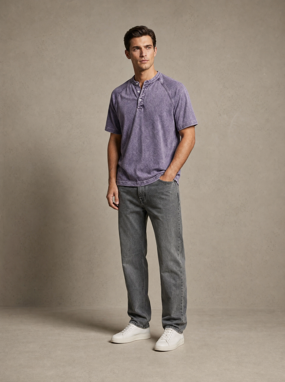 Camisa vintage abotonada para hombre