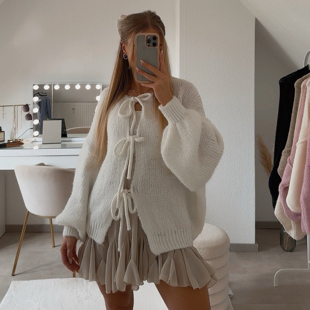 Cárdigan oversize con lazos