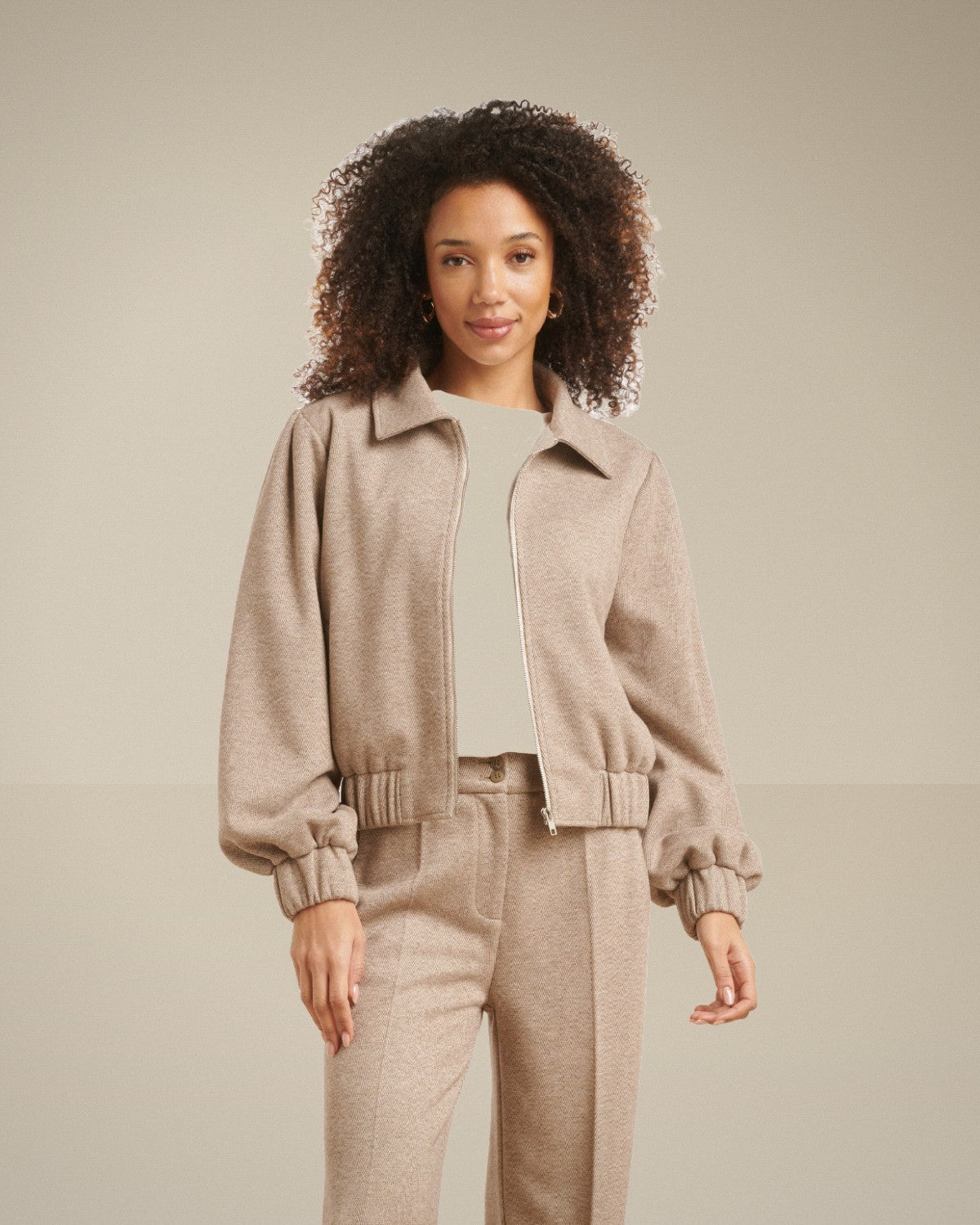 Cazadora Bomber de Espiga Topo – victoriamode