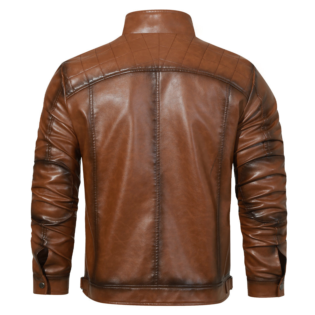 Chaqueta de cuero estilo roadster