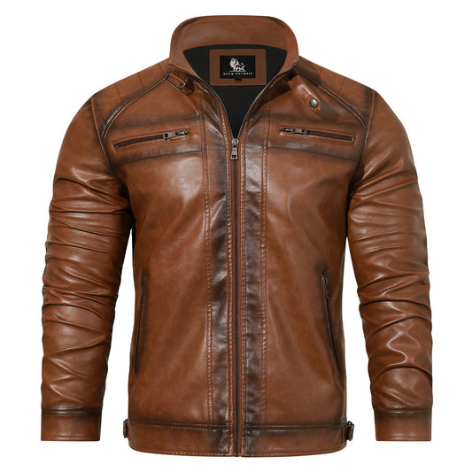 Chaqueta de cuero estilo roadster