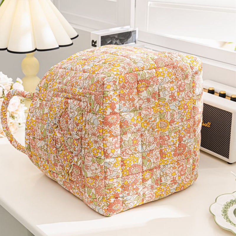 Cesta Acolchada Estampado Floral