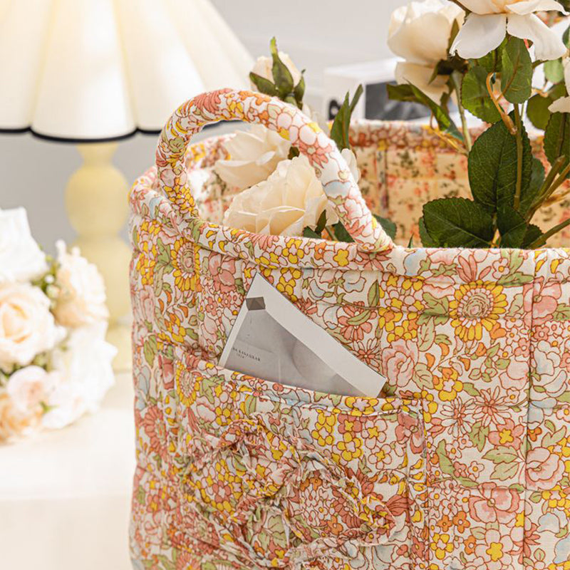 Cesta Acolchada Estampado Floral