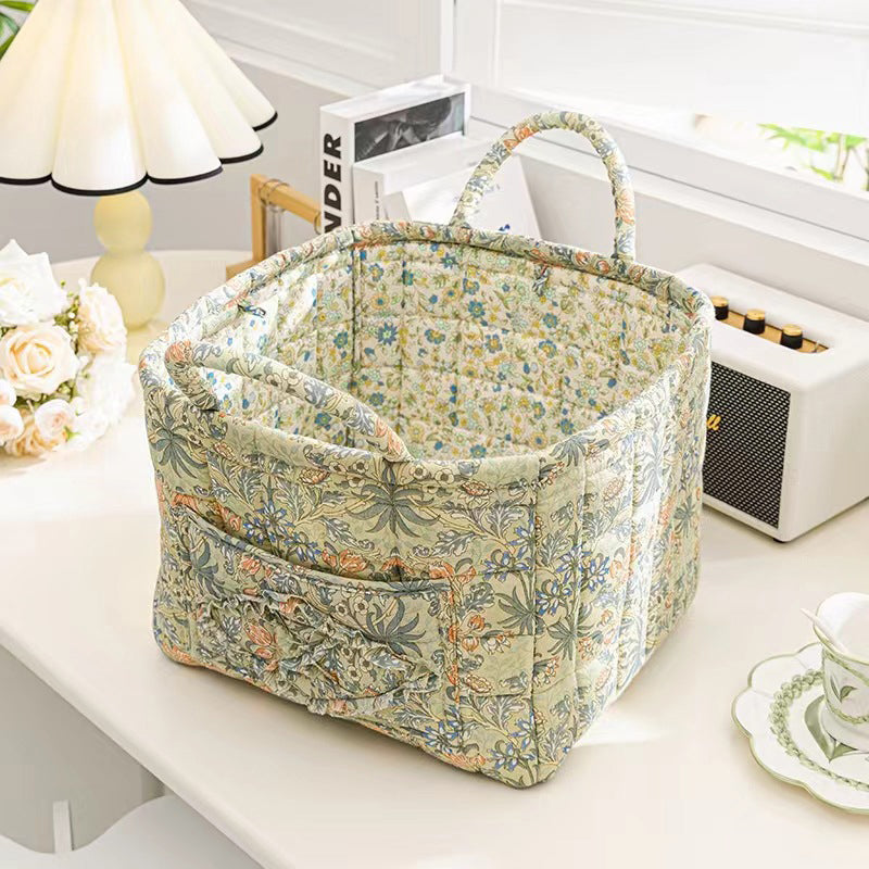 Cesta Acolchada Estampado Floral