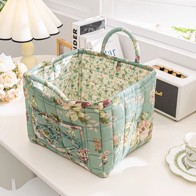 Cesta Acolchada Estampado Floral