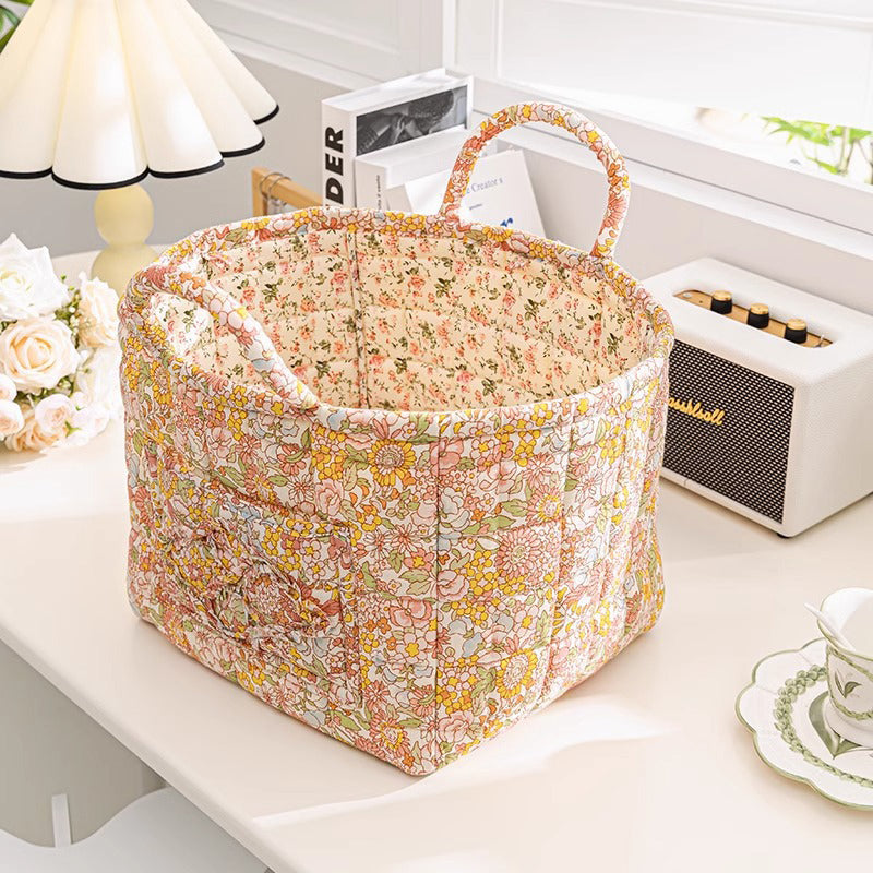 Cesta Acolchada Estampado Floral