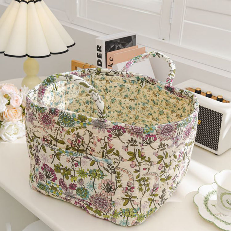 Cesta Acolchada Estampado Floral