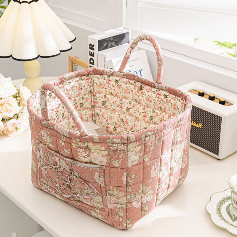 Cesta Acolchada Estampado Floral