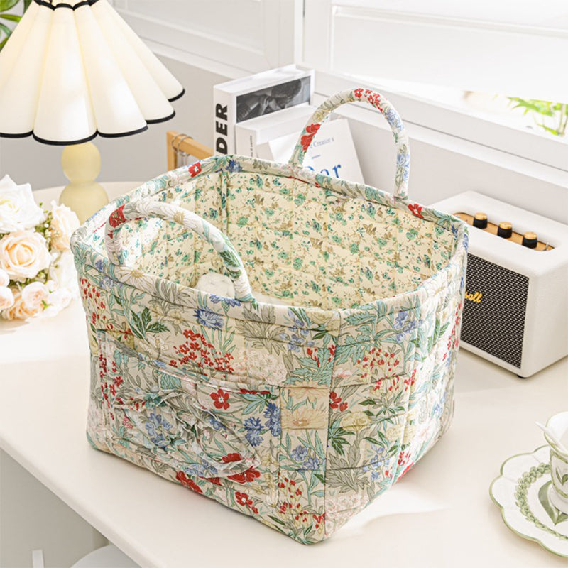 Cesta Acolchada Estampado Floral