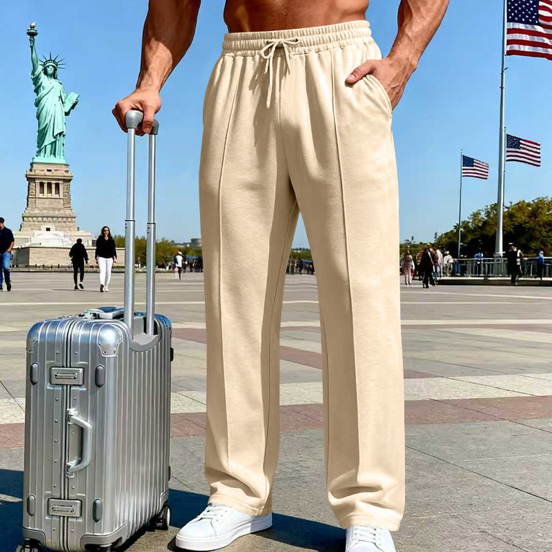 PANTALONES RECTOS PARA HOMBRE | cintura elástica y cordón ajustable