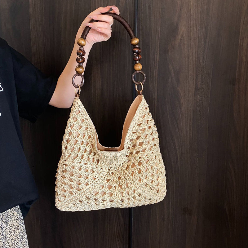 Bolso de Ganchillo con Asas de Perlas