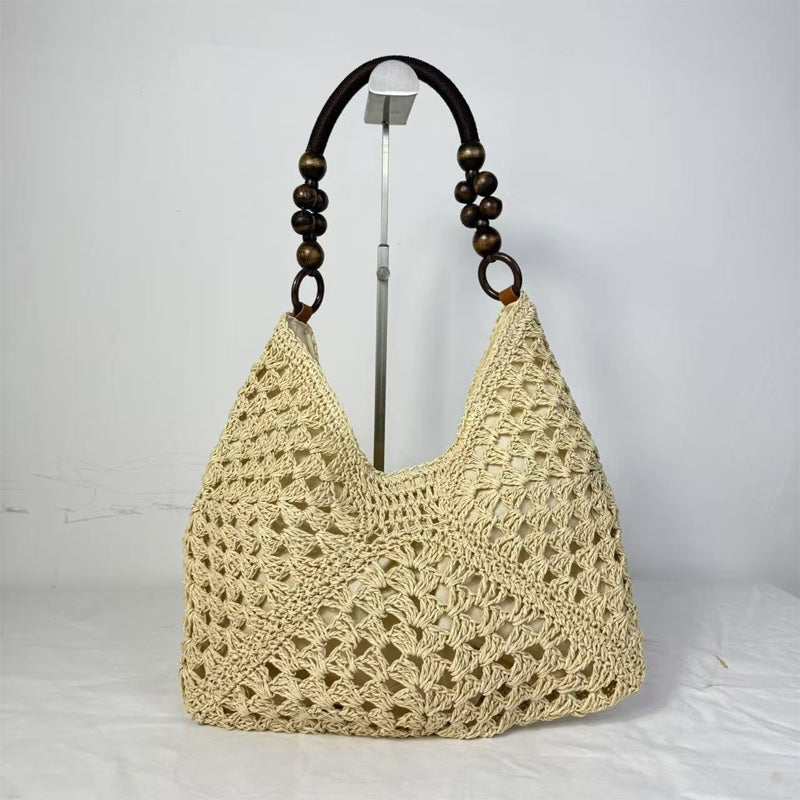 Bolso de Ganchillo con Asas de Perlas