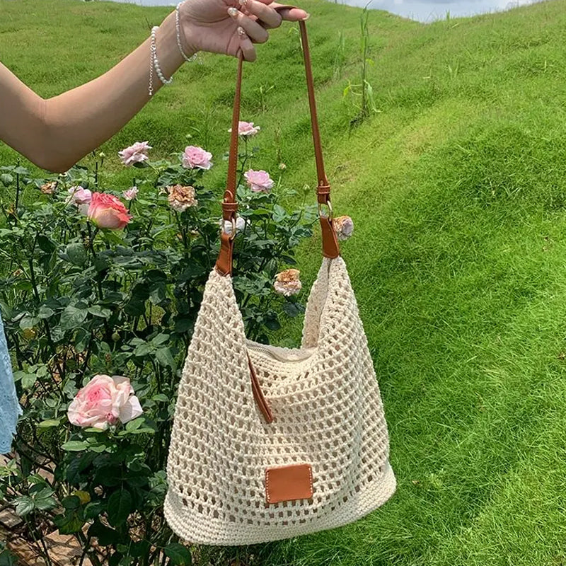 Bolso de Punto Beige Amplio